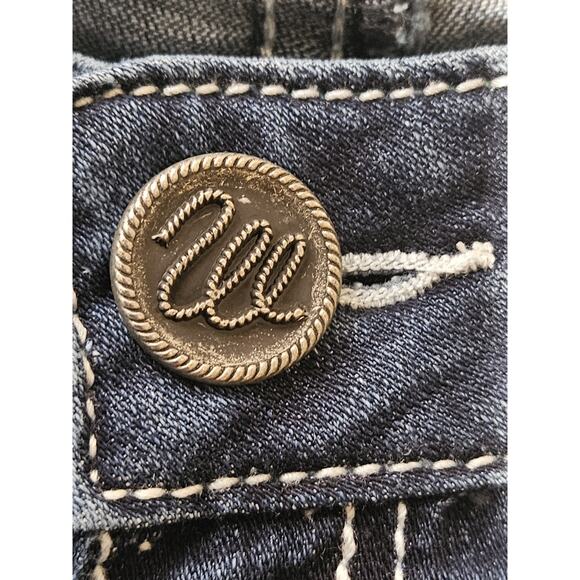 Wrangler Jeans Womens 5x32 Blue Boot Cut Western Cowgirl Rancher Rodeo Bedazzled - Picture 6 of 13